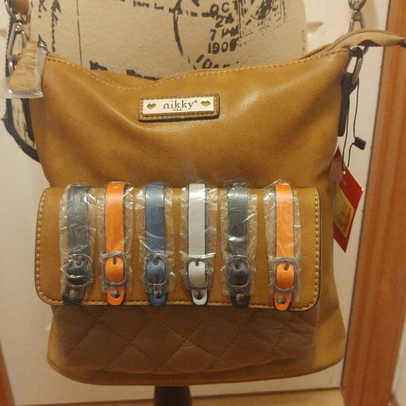 Nicole Lee Handbags - NWT NIKKY NICOLE LEE BROWN COLOR BUCKLE CROSS BODY
